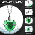 thumbnail image 3 of Set de joyas Ecation, 15 unidades, collar de acero inoxidable con forma de ceniza, color verde, 3 of 7
