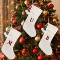 thumbnail image 3 of Tkrady 20 Inches Christmas Stockings with Initials, Large Embroidered Letter Soft Knit Christmas Stocking for Family Holiday Decorations and Xmas Gift, 3 of 6