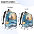 thumbnail image 2 of Disketp Ocean View Bedroom Mochila de Lona Estampada, Mochila Escolar de Viaje Ligera para Estudiantes y Portátil-Medium, 2 of 5