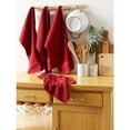 thumbnail image 2 of Contemporary Home Living Set of 4 Solid Barn Red Waffle Terry Dish Towel, 26", 2 of 6