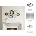 thumbnail image 5 of Coastal Circular Metal WallDecor Accent for Living Room Display - Wall Art Bedroom Accent for Bathroom Art and Interior Spaces - Modern Textured Iron Wall Hanging Piece - 20", Blue & White, 5 of 11
