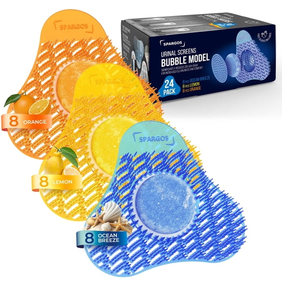Spargos Urinal Deodorizer Orange Ocean Breeze Scent, 24 Count