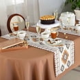 thumbnail image 6 of Table Runner 70 Inches Long for Kitchen Dining, Southwest Geometric Dresser Scarf Farmhouse, Dining Table Decorations for Wedding/Parties, Western Beige Grey Boho Vintage Wooden 13 x 70 In, 6 of 9