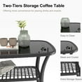thumbnail image 5 of Tappio 4 Piece Outdoor Rattan Furniture Patio Conversation Set, Wicker Sofa Outdoor Patio Sets with Cushions and 2-Tier Table for Yard, Pool or Backyard, Beige, 5 of 9