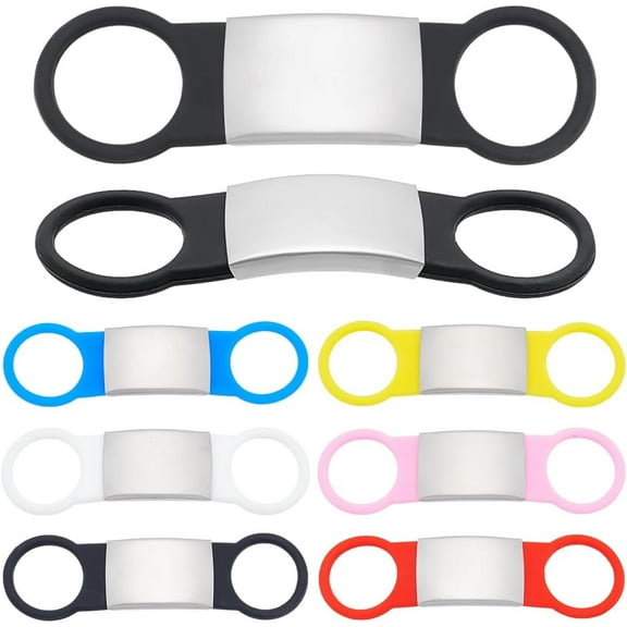 6Pcs 6 Colors Pet Tag ID Silent Dog Tags 304 Stainless Steel No Jingle Engraved Name Tags Personalized Tags for Harnesses Puppies Kitties Animals Collars