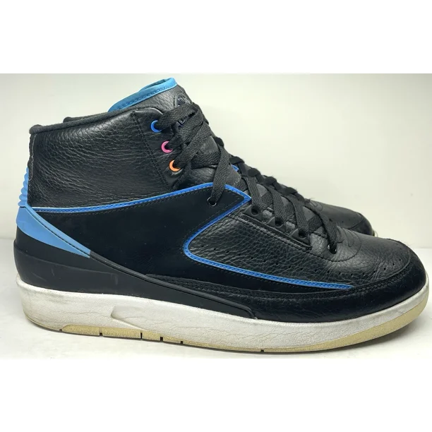 Ni - ke Ni - ke Air Jordan 2 Retro Radio Raheem Black Leather Mens Sz 11 Athleisure 834274