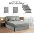thumbnail image 3 of CGK Linens 6-Piece Extra Deep Pocket Sheet Set With Extra Matching Pillowcases - King Size Bed Sheets Fits 18"-24" Mattresses, Heathered Grey, 3 of 7