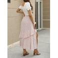 thumbnail image 3 of FreshPretty Women Summer Spring Boho Long Skirts Dress Floral Print Elastic Waist Split Ruffle High Low Beach Maxi Skirt, 3 of 5