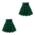 thumbnail image 4 of Qarigey corta a cuadros para mujer, corsé plisado a cuadros, ropa de discoteca para primavera y otoño para niña, vestido de cintura alta con Verde METRO 2Conjunto, 4 of 6