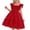Red, variant on Tranfacy Dress for Girls Summer Solid Sleeveless Round Neck Ruffle Detail for 4‑12 Years