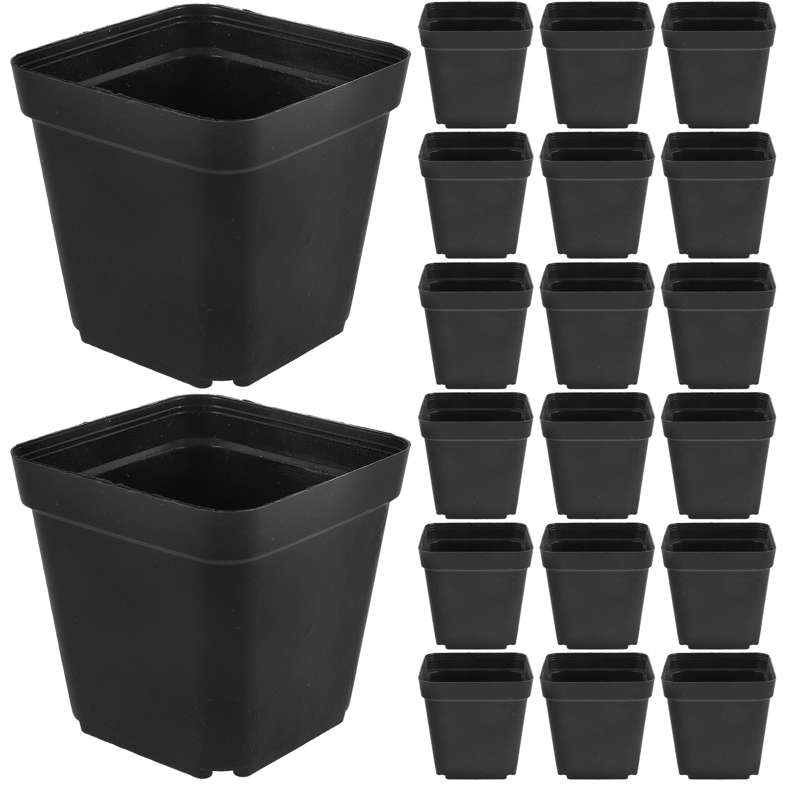 FUTUREORYY Flower Succulent Pots Plastic Black for Gardening 100Pcs 2.8x2.7x2.2in