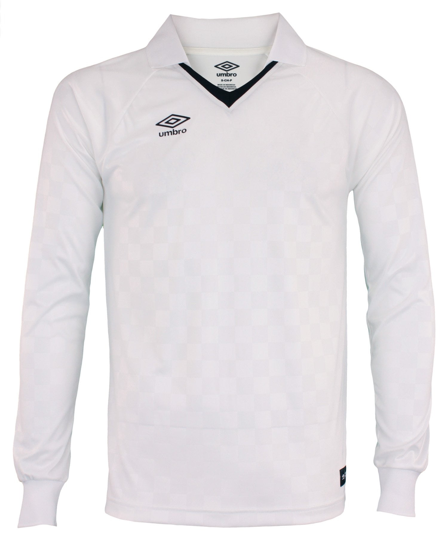 Umbro Men's V-Neck Short Sleeve Checkerboard Soccer Jersey Shirt Black/White 