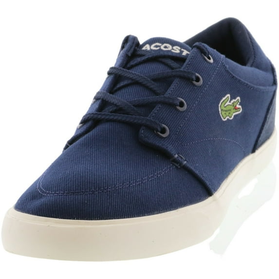 Lacoste Men's Bayliss Navy / Off White Ankle-High Canvas Sneaker - 9M