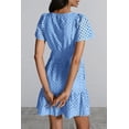 thumbnail image 3 of AURA Womens 2026 Summer Short Dress V Neck Short Sleeve A Line Hollow Out Lace Ruffle Cute Casual Beach Party Dresses, 3 of 7