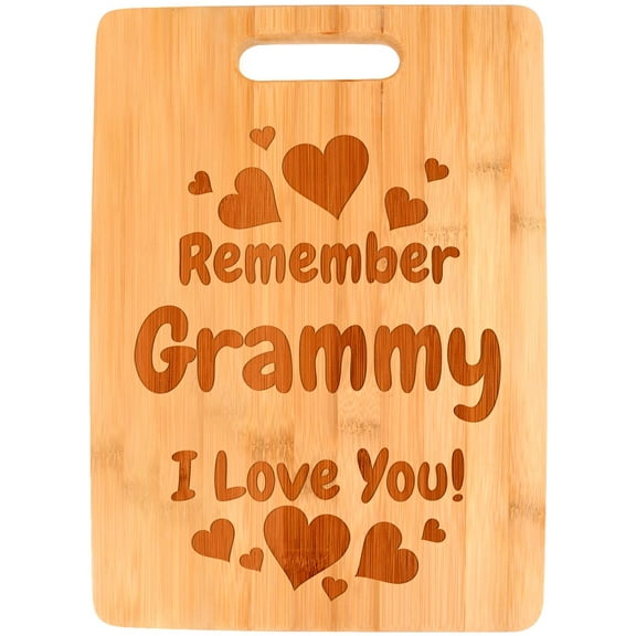 ThisWear Gifts for Grammy Gifts for Grandma Remember Grammy I Love You Big Rectangle Bamboo Cutting Board