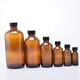 thumbnail image 2 of 4pcs 30ml Botellas de vidrio redondas Boston ámbar rellenables con tapa de baquelita negra, 2 of 6