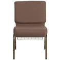 thumbnail image 7 of Flash Furniture 4 Pack HERCULES Series 21''W Church Chair in Brown Dot Fabric with Book Rack - Gold Vein FrameNative AmericanNative, 7 of 7