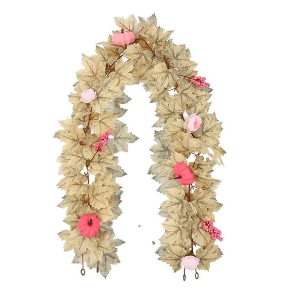 Naiovety Mimbre, coronas, decoración otoñal, coronas de hojas de arce, para colocar sobre chimeneas, en paredes o de forma sencilla, tanto en Decoración del hogar ratán rosa do