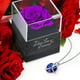 thumbnail image 3 of Rosa violeta preservada con collar de corazón, rosa real, regalos para mamá, abuela, esposa, novia, te amo, regalos para ella en el día de la madre, día de San Valentín, Navidad, 3 of 5