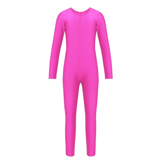 Yartina Combinaison de Danse Ballet à Manches Longues pour Filles, Rose 3TG
