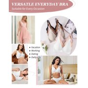 Womens Wireless Bras Deep V Comfortable Supportive Bra No Underwire Push Up Bralettes Seamless T-shirt Bra