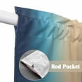 thumbnail image 4 of Blue Teal Ombre Swag Curtains for Kitchen/Bedroom/Living Room, Modern Yellow Gradient Farmhouse Art Scalloped Curtains 63 Inch Long, Window Swag Topper Curtains Valances 2 Panels Set 36"x63", 4 of 8