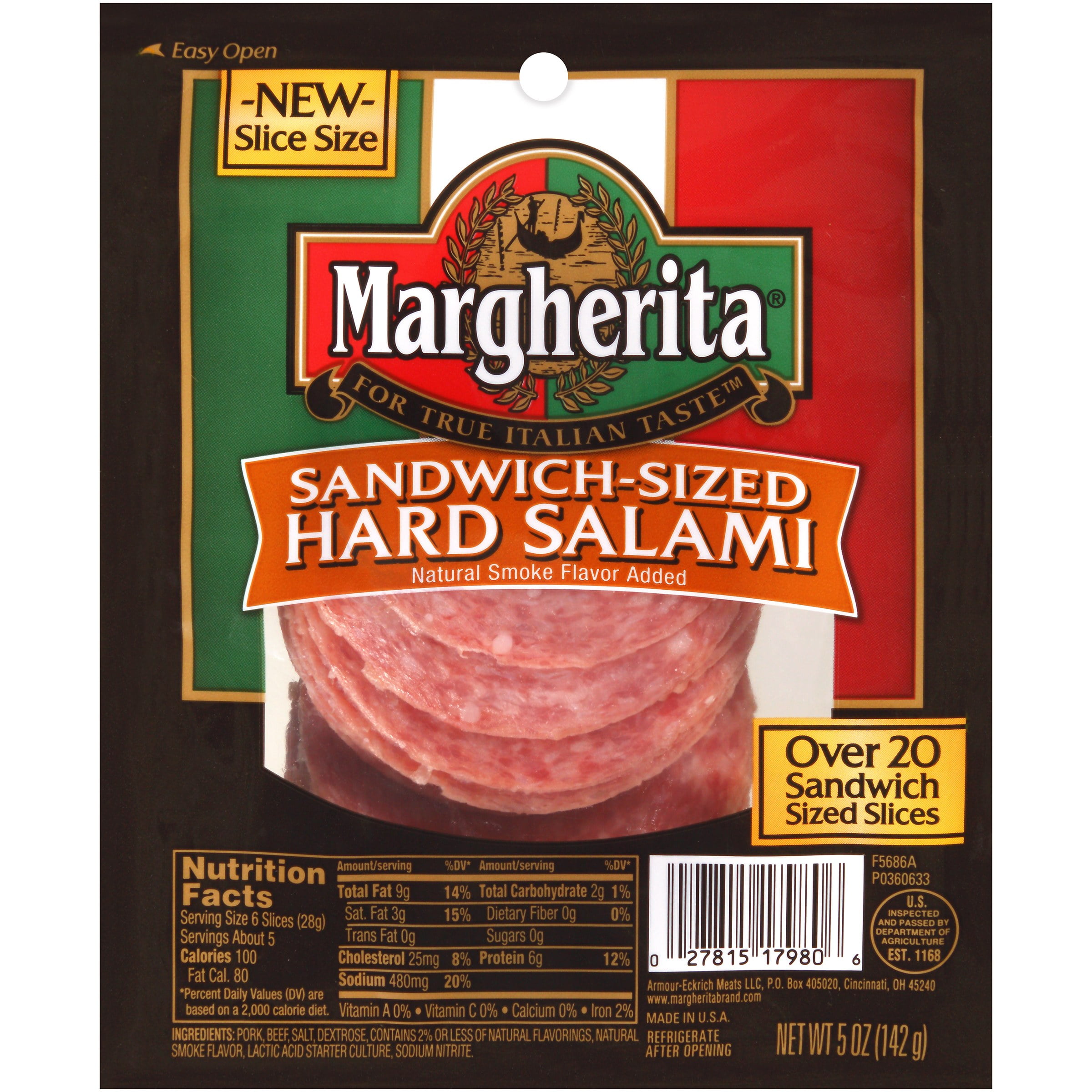 Armour Margherita Hard Salami Bag, 5 oz