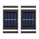 thumbnail image 2 of Luces solares para vallas de exterior, luces LED de pared, IP65, paquete de 2 lámparas de pared para exteriores, para patio, jardín, garaje y camino., 2 of 8