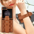 thumbnail image 5 of TECH CIRCLE Case for Galaxy Z Flip 5, Classic PU Leather Adjustable Wristband Kickstand Anti-Scratch Shockproof Protection Cover for Samsung Galaxy Z Flip 5 5G 2023,Brown, 5 of 8
