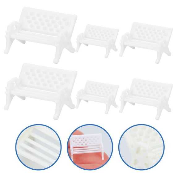 GOOHOCHY  6 Pcs Mini Park Seats Furniture Miniature Garden Bench