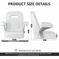 thumbnail image 4 of NORTHCAPTAIN Premium Pontoon Captain's Chair High Back Reclining Pontoon Bucket Boat Seat with Adjustable Armrests,White, 4 of 6