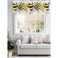 thumbnail image 5 of Valance Curtains for Kitchen Windows Watercolor Love HeartRod Pocket Valance Pastoral Bee Flower Eucalyptus Leaf Short Window Curtain Topper for Bedroom Living Room Bathroom 42x12in, 5 of 9