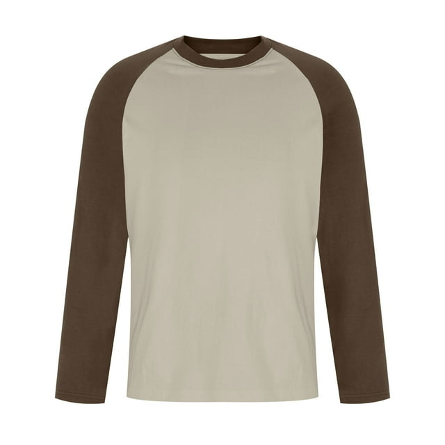 SHTXOZHI T-Shirts à Manches Longues pour Hommes Col Rond Décontracté Athlétique Tops de Pyjama