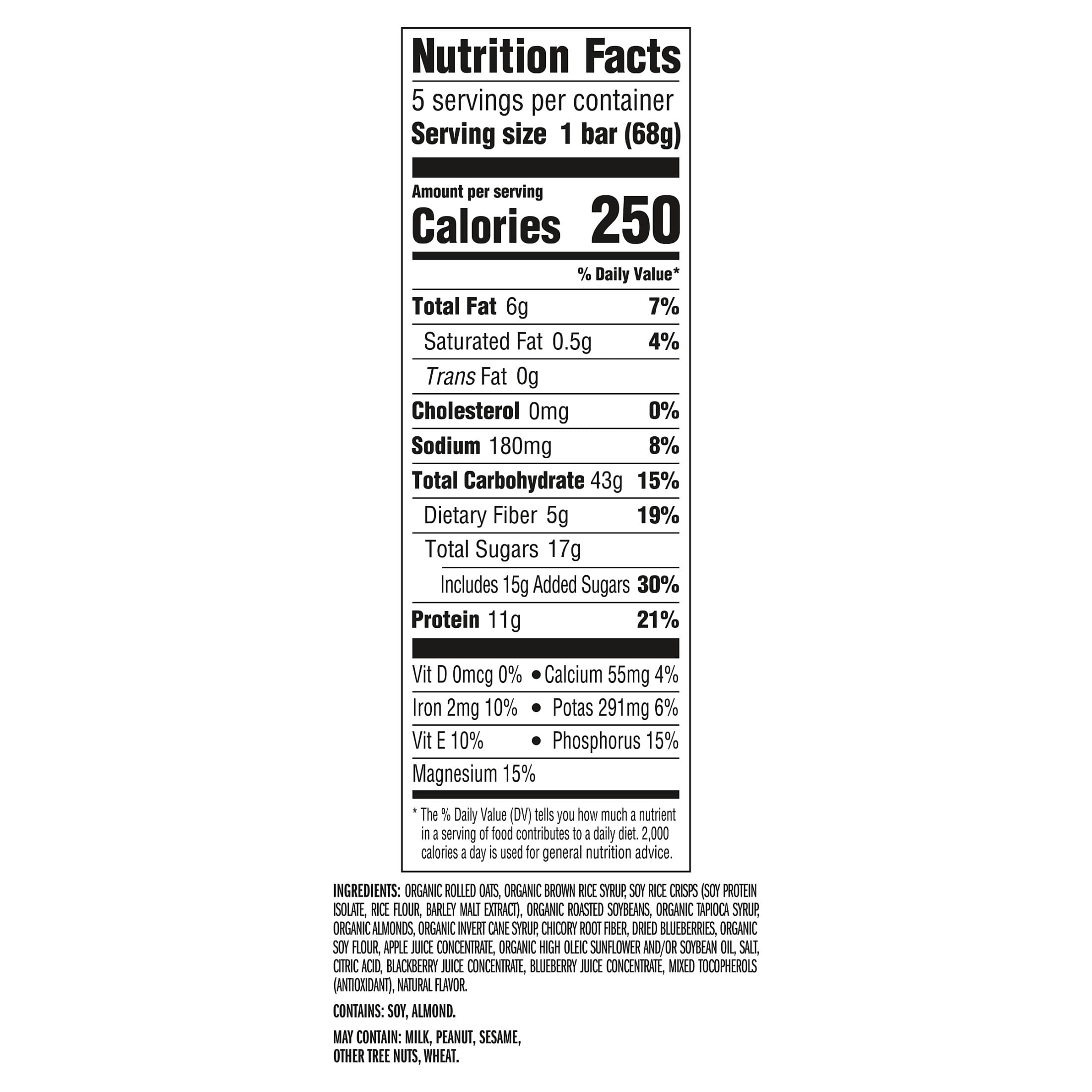 (3 pack) CLIF BAR Energy Protein Bars, Blueberry Almond Crisp, 5ct