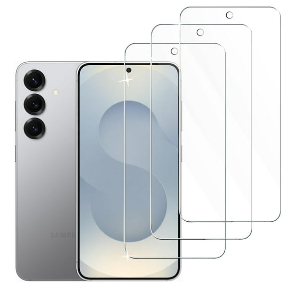 HD Screen Protector Compatible with Samsung Galaxy S25, 9H Anti-Scratch Tempered Glass Protective Film Case-Friendly, Bubble-Free, Easy Install, 3 Pack