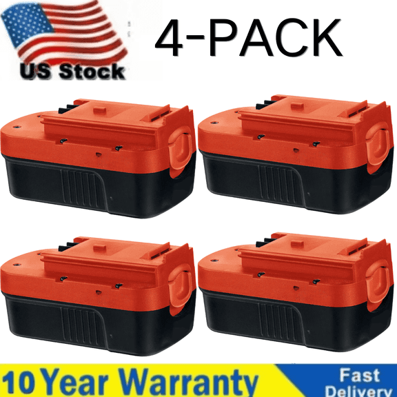 4-Pack [Upgraded to 4500mAh] HPB18 Replacement for Black and Decker 18V Battery Compatible with Black and Decker 18 Volt Battery Ni-Mh 244760-00 A1718 FS18FL FSB18 Firestorm Cordless Tools (Red)