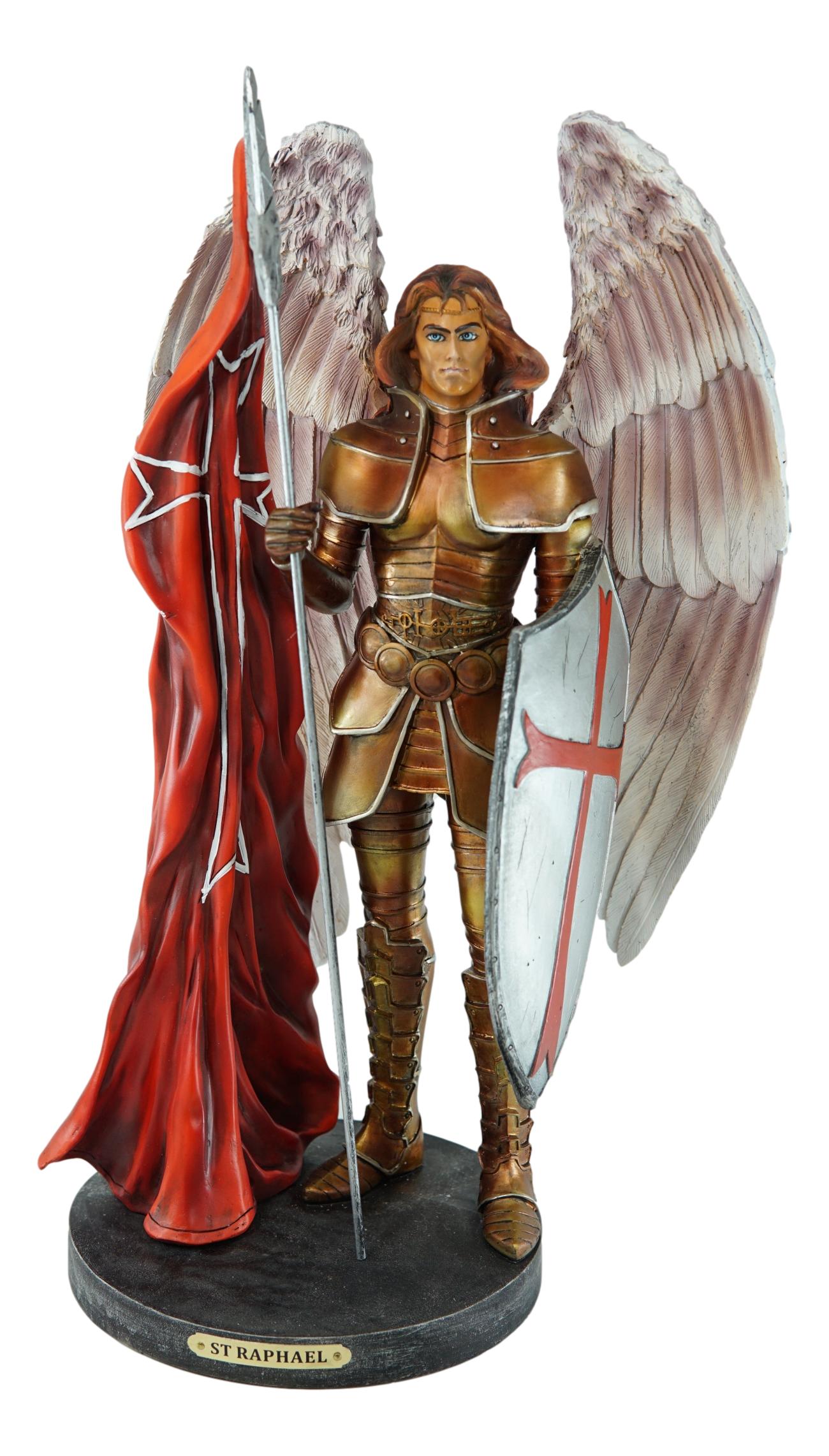 Ebros Large Archangel Saint Raphael With Spear And Faith Shield Statue - image 2 of 7