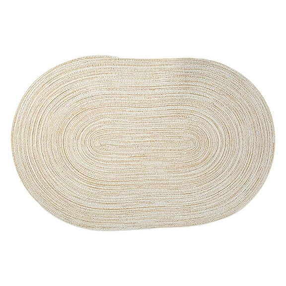 Set of 4 Woven Placemats - 12x18 Inch Oval Braided Cotton Table Mats, Non- Heat-Resistant for Daily Use, Parties & Holiday Dinners - Washable & Durable