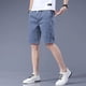 thumbnail image 5 of Pantalones cortos de mezclilla lavados estilo vintage para hombre, estilo hip hop, holgados, con cintura elástica y combinables, de corte medio, 5 of 5