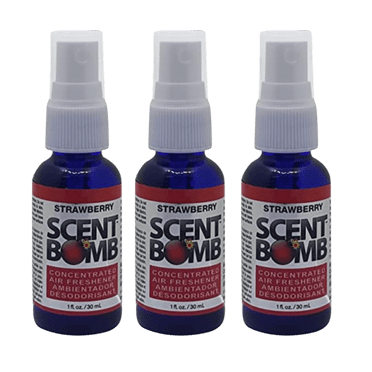 Scent Bomb Air Freshener Spray, 100 % Oil Based Concentrated Air Freshener, Air Freshener Spray for Car, Room, Bathroom and Odor Eliminator, Strawberry, 3 Pack