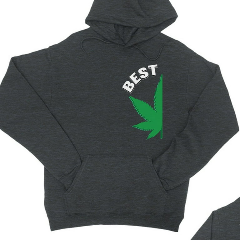 Best Buds Marijuana Dark Grey Matching Couple Hoodies For