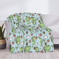 thumbnail image 3 of Honeii Cute Floral Frog print throw blanket, crafted from cozy cotton flannel, offers versatile home decor as a bedding suitable for all seasons.-50"x40", 3 of 6