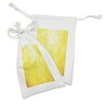 thumbnail image 2 of Yellow Fabric Pouch Set of 2, Modern Circular Mosaic Motifs Digital Pixel Featured in Graphic Design Illustration, Small Drawstring Bag for Toiletries Masks and Favors, 9" x 6", Yellow, by Ambesonne, 2 of 2