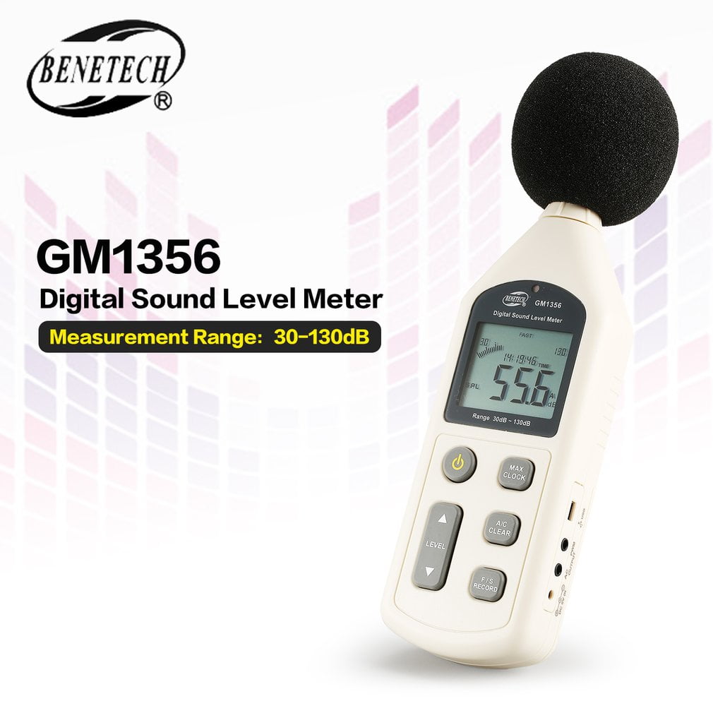 Digital Sound Pressure Tester 30~130dB Level Meter Decibel Noise Data Record