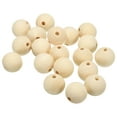 thumbnail image 1 of Uxcell 30mm Perlas de Madera Natural, Paquete de 25 Perlas de Madera sin Terminar, Perlas Redondas Sueltas, Perlas Espaciadoras, 1 of 6