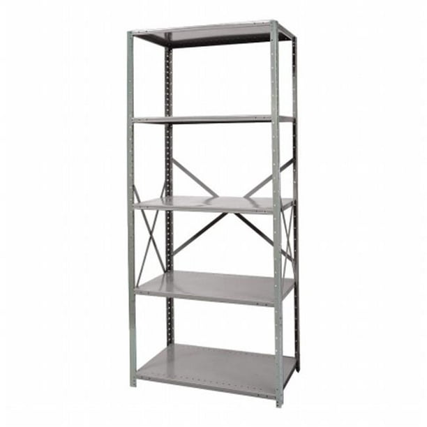 Hallowell F7710-24HG Hallowell Hi-Tech Free Standing Shelving 48 in. W x 24  in. D x 87 in. H 725 Hallowell Gray 5 Adjustable Shelves Stand Alone Unit  Open Style with Sway Braces - Walmart.com