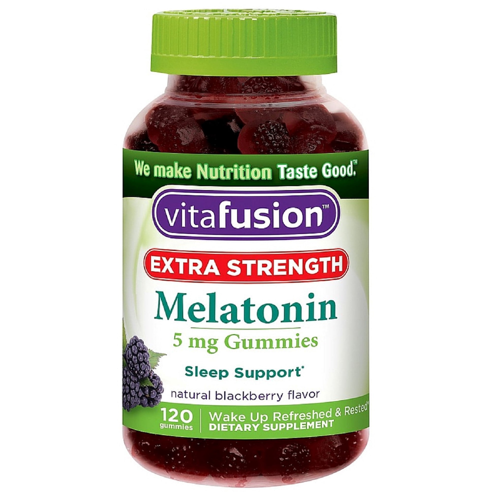 Vitafusion Extra Strength Melatonin Gummies, Blackberry 1 120 Each - (Pack of 4)