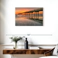 thumbnail image 3 of Elephant Stock Jacksonville Beach Pier Wall Art - Horizontal Canvas Wall Art - Living Room Wall Decor - Nautical Canvas - Beige And Orange Decor - 30" x 20", 3 of 8