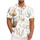 thumbnail image 1 of Blusa y camisa de manga corta con cuello vuelto para hombre, blusa informal de moda con cuello vuelto, blusa estampada de manga corta con botones, blusa de poliéster para hombre, 1 of 5