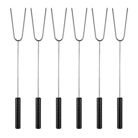 

【Ready Stock】 6 Pieces Stainless Steel BBQ Forks with Plastic Handle Meat Cooking Fork Durable